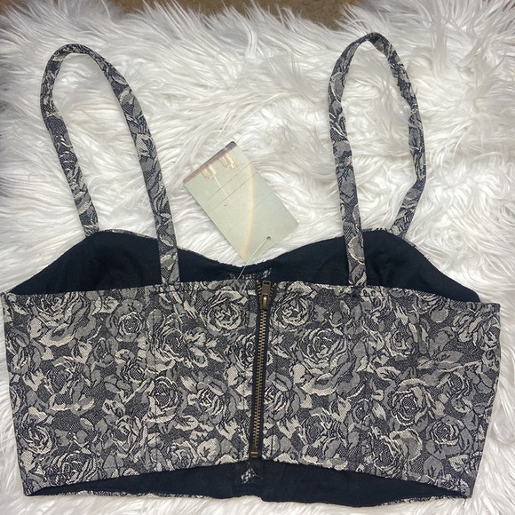 Pins & Needles Embroidered Floral and Lace Crop Top - Picture 3 of 6